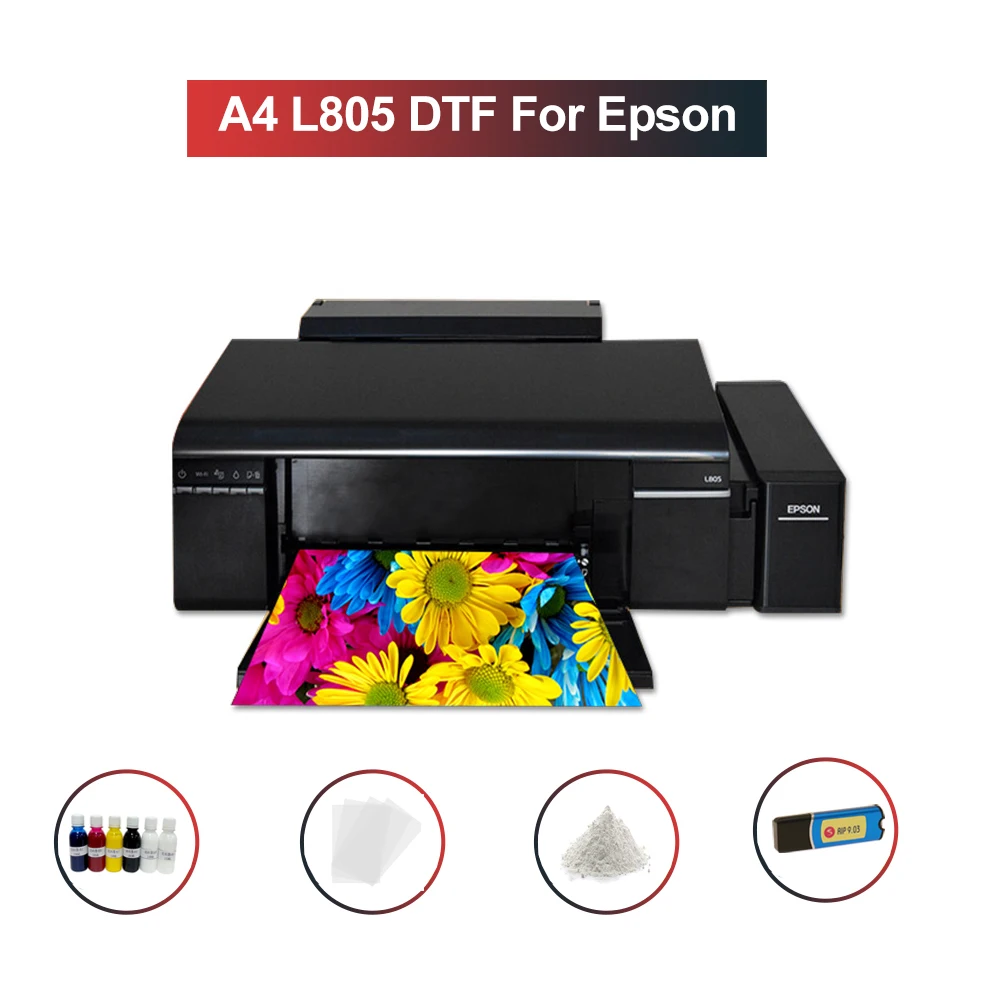 A4 dtf priter t shirt printing machine for impressora epson l805 heat