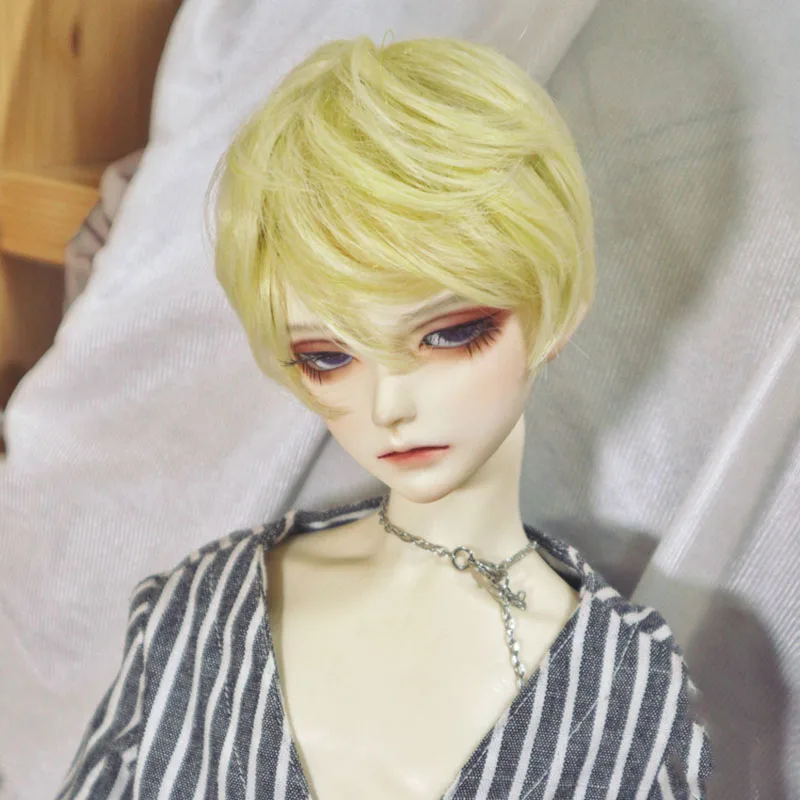 Bybrana Bjd парик куклы смешанные золотые короткие вьющиеся волосы высокая температура волокна для 1/3 Размер куклы настраиваемые продукты - Цвет: 1