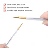 Stainless Steel White-gold Tweezers For Eyelash Extension Anti-Static Eyebrow Eyelashes High Precision Tweezer Makeup Tools 5