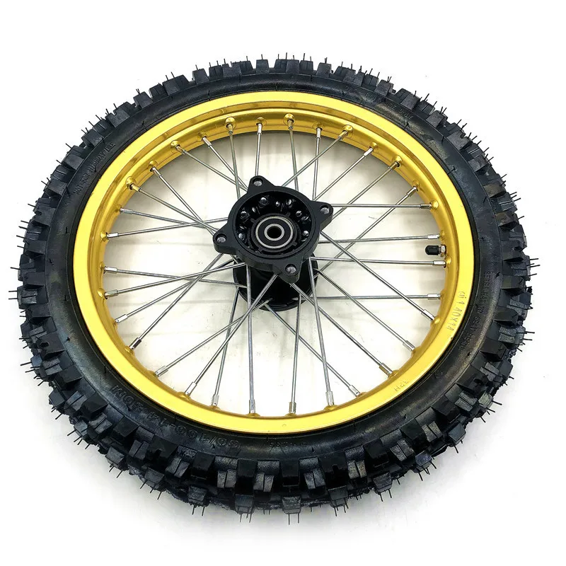 Front 14inch Pit Bike wheels GuangLi 60/100-14 Tyre Aluminum Alloy Rims with 32 holes spoke KTM CRF PRO KLX YZF 110cc