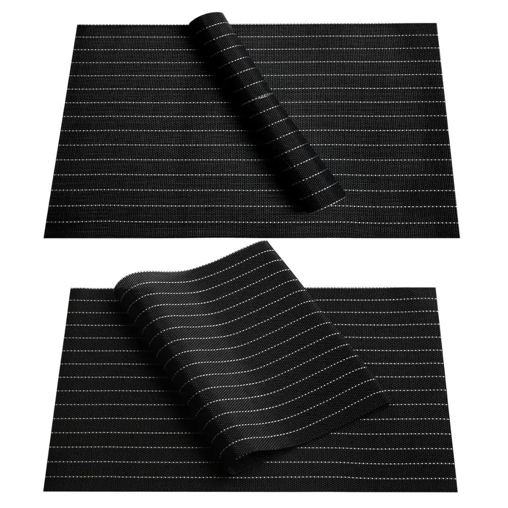  YokiSTG PVC Placemat For Table Pad Drink Wine Cup Coasters Bamboo Placemat Dining Tableware Mat Kit