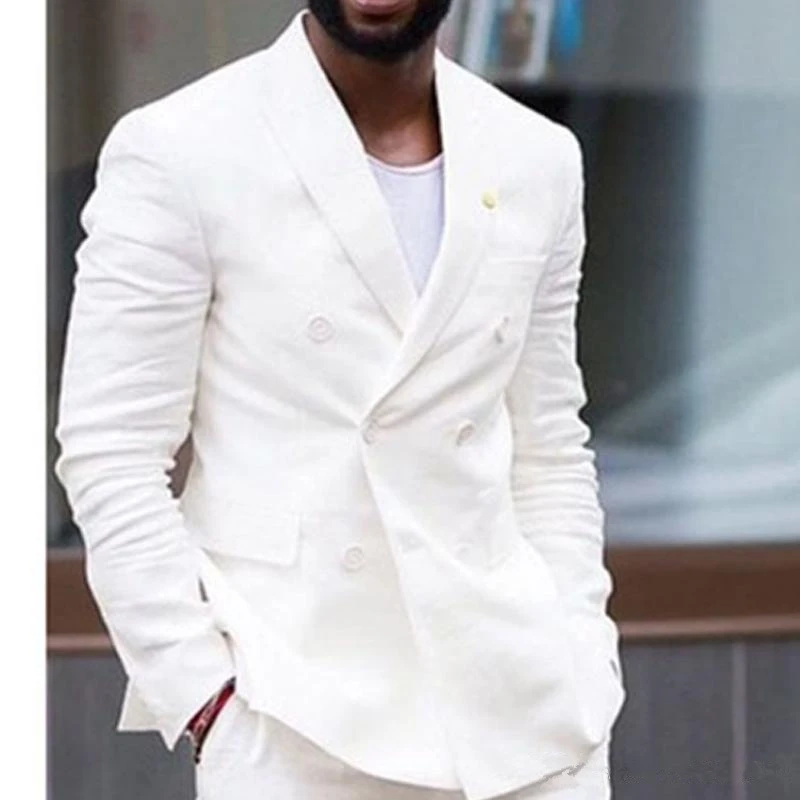 short white linen jacket