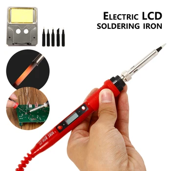 

Electric LCD Soldering Iron 220V 80W Adjustable Temperature Solder Welding Rework Repair Tools Quality Soldering Iron Tips Kits