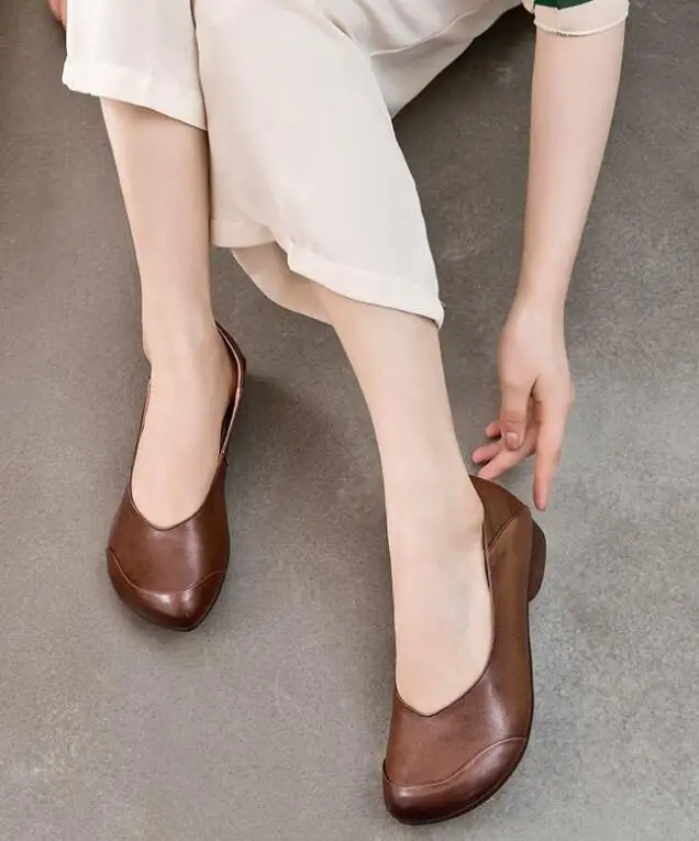 Spring Autumn Women Slip on Shoes Black Loafers Comfort Flats Grandmother Shoes Brown Sneaker Plus Size 43 Zapatos Mujer