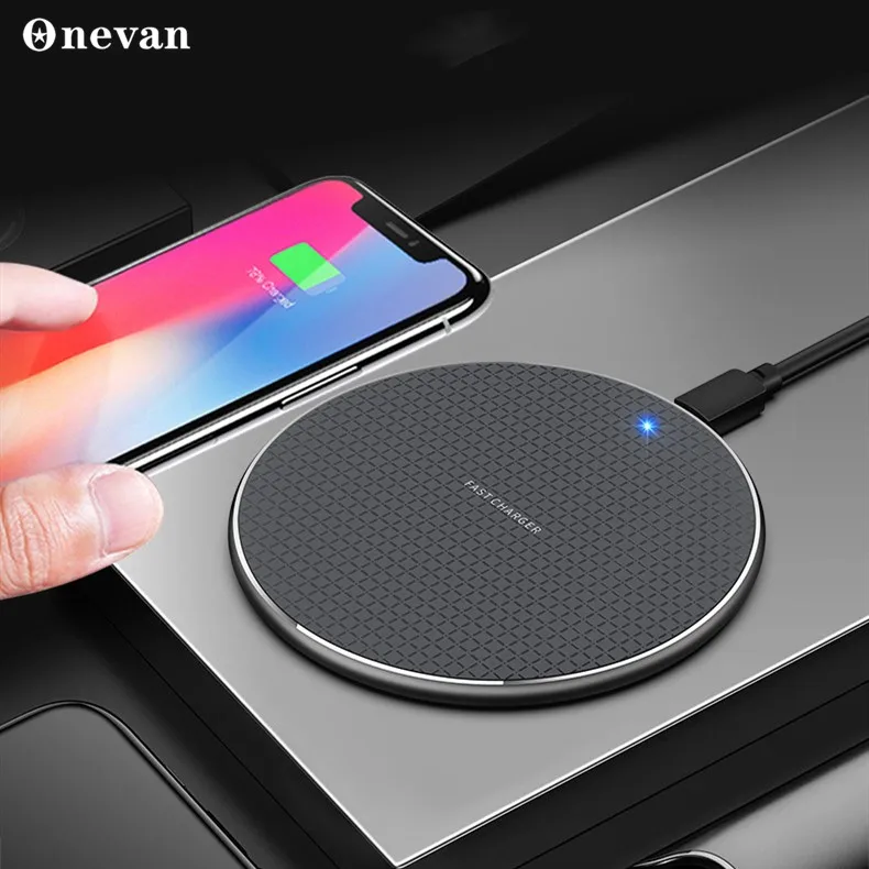 ONEVAN Qi Беспроводное зарядное устройство для iPhone Xs Max X 8 Plus 10 Вт Быстрая зарядка samsung