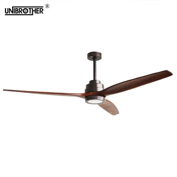 

American Retro LED Ceiling Fan For Living Room 110V/220V Wooden Ceiling Fans With Lights 60 Inch Blades Cooling Fan Remote Fan