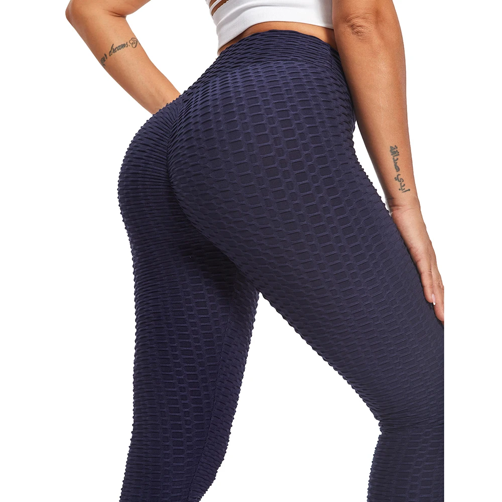 Buy Anti-Cellulite Butt Lifting Leggings for Women Sexy Honeycomb Textured  Back Ruched Yoga Pants High Wasit Workout Tights (Blue, S) at