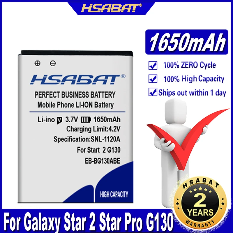 Аккумулятор HSABAT 1650 мАч для Samsung Galaxy Star 2 Pro Star2 G130 G130E G130H | Мобильные телефоны и