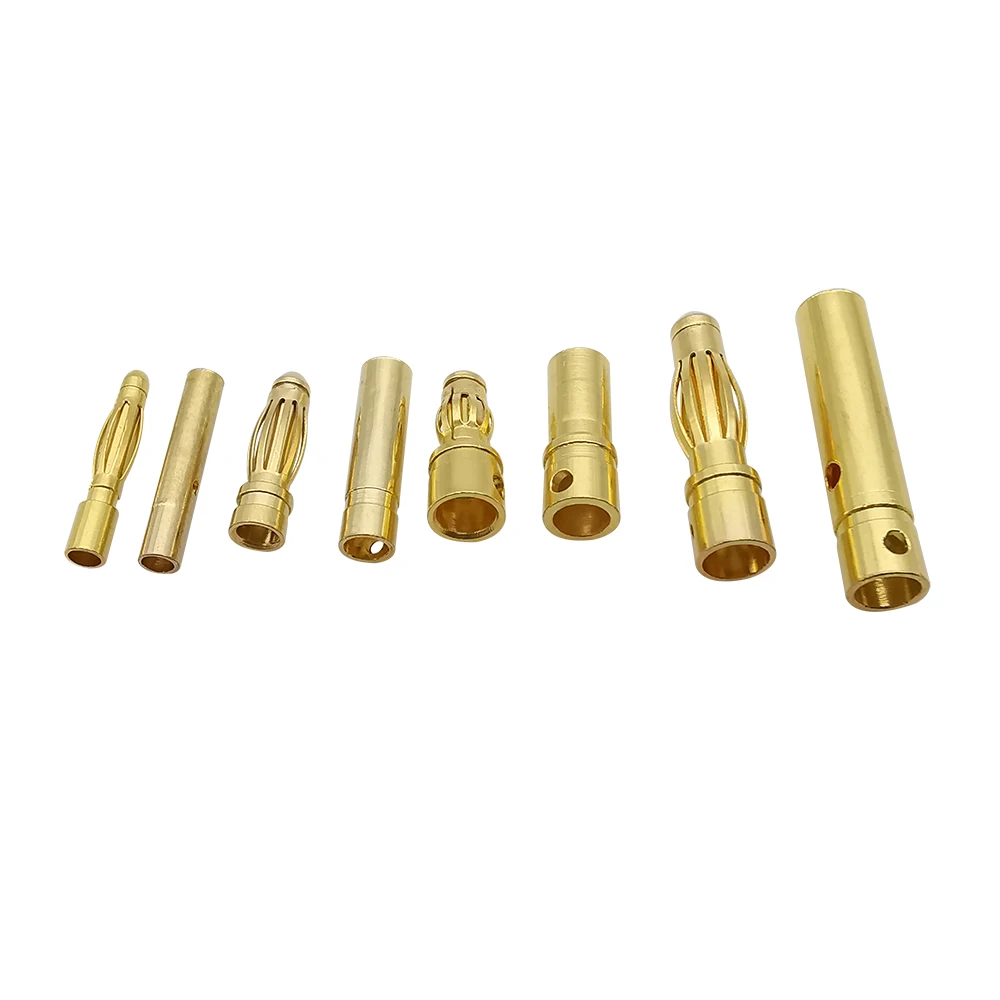 Connecteurs batterie RC 4.0mm en paire, parfaits pour les applications de modélisme et chargeurs.