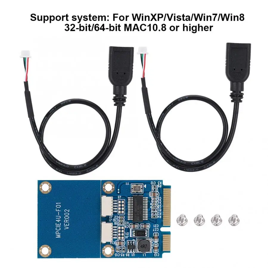 MINI PCI-E до 2-Порты и разъёмы USB2.0 5Pin конвертер расширитель карты ноутбуки расширения адаптер Адаптер конвертера карт карты