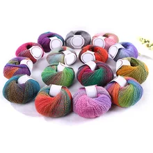 Массивная чистая шерстяная Радужная цветная пряжа для вязания крючком для шитья осенне-зимнего свитера ручной вязки