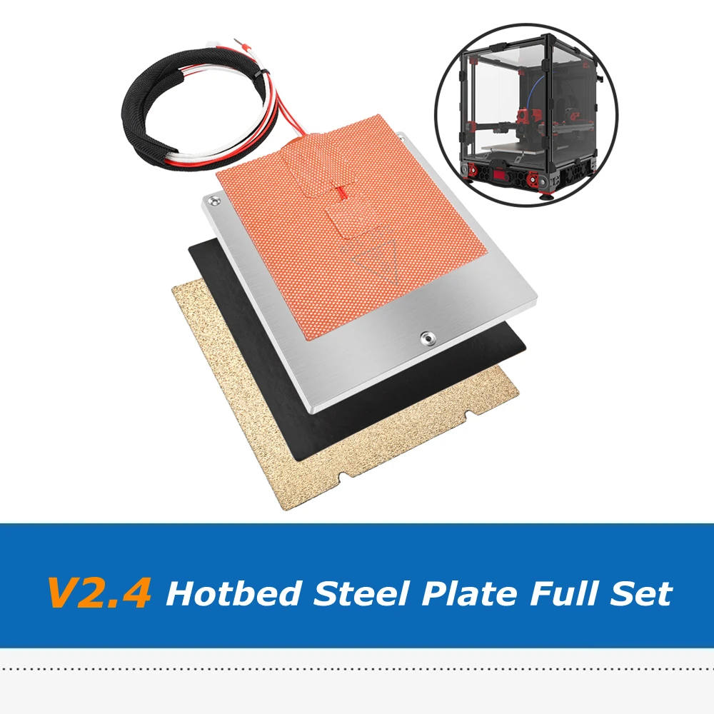Voron 2.4 355mm Double Powder PEI Plate + B-side Magnet Sticker Sheet + Steel Plate + Imported Silicone Hotbed 3D Printer Parts voron v0 v0 1 double powder pei plate b side magnetic sticker sheet steel plate imported silicone hotbed 3d printer parts