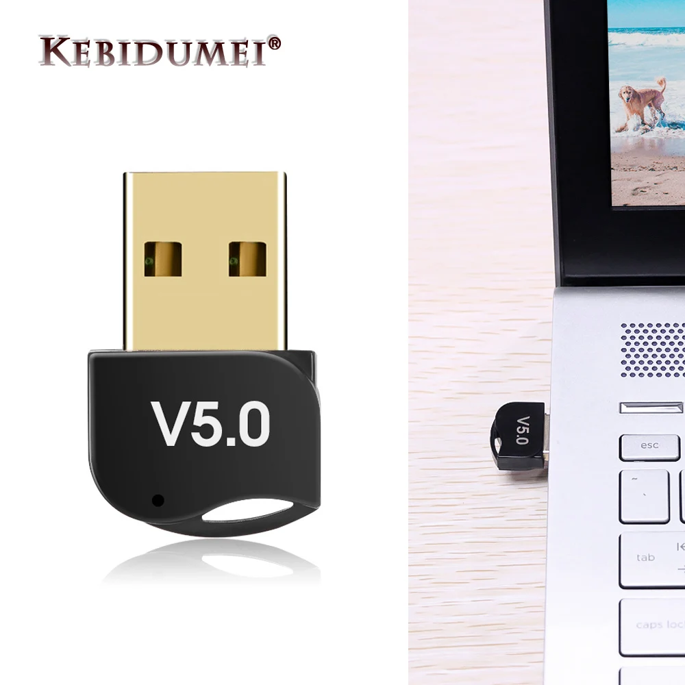 

kebidumei USB Bluetooth Adapter Wireless Bluetooth Dongle 5.0 Music Receiver For Computer PC Bluetooth Transmitter Adapter