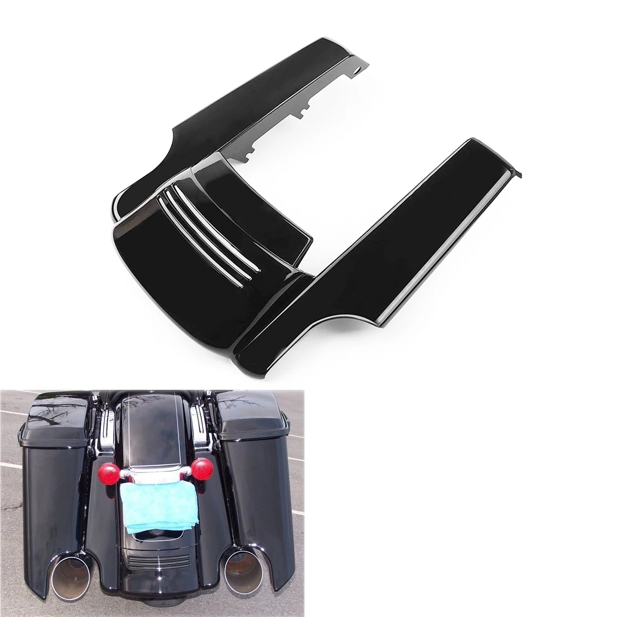 Motorcycle Black Rear Stretched Fender Extension For Harley Touring Street Road Glide Bike 2014-2021 2020 2019 2018 2017 2016 15 |