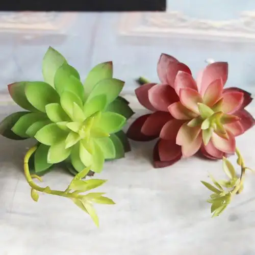Random Color Искусственные цветы суккуленты растения бонсай мини зеленые настольные Искусственные суккуленты растение для домашнего сада офиса Свадебная вечеринка Декор - Цвет: Random Color