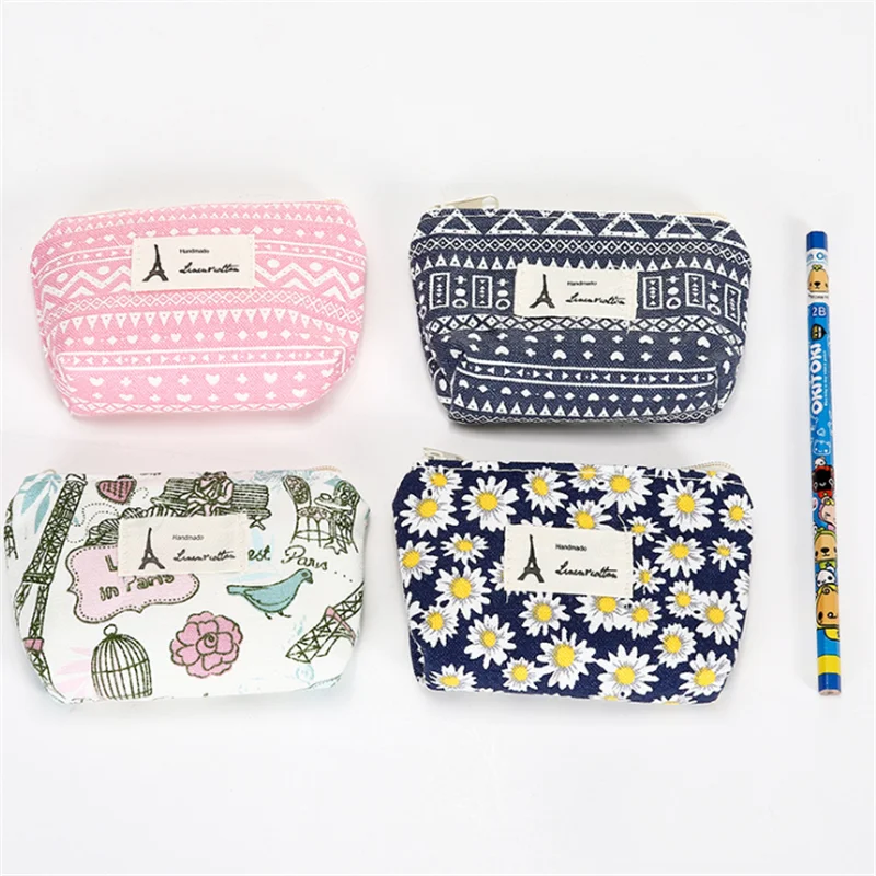 VOGVIGO Small Coin Purses Cute Zipper Cartoon Animal Floral Waterproof Girl Headset Line Purse Card Bag Clutch Wallet Key Bags