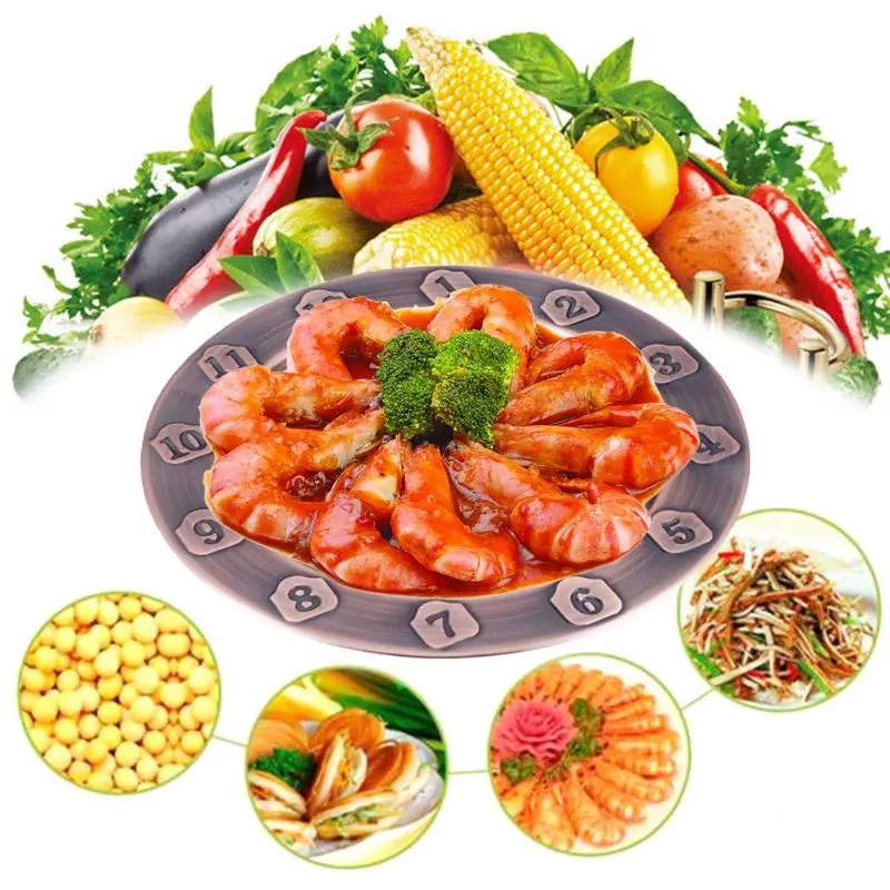 2pcs Stainless Steel Watch Clock Dinner Plate Dish Salad Fruit Food Container Y1AB