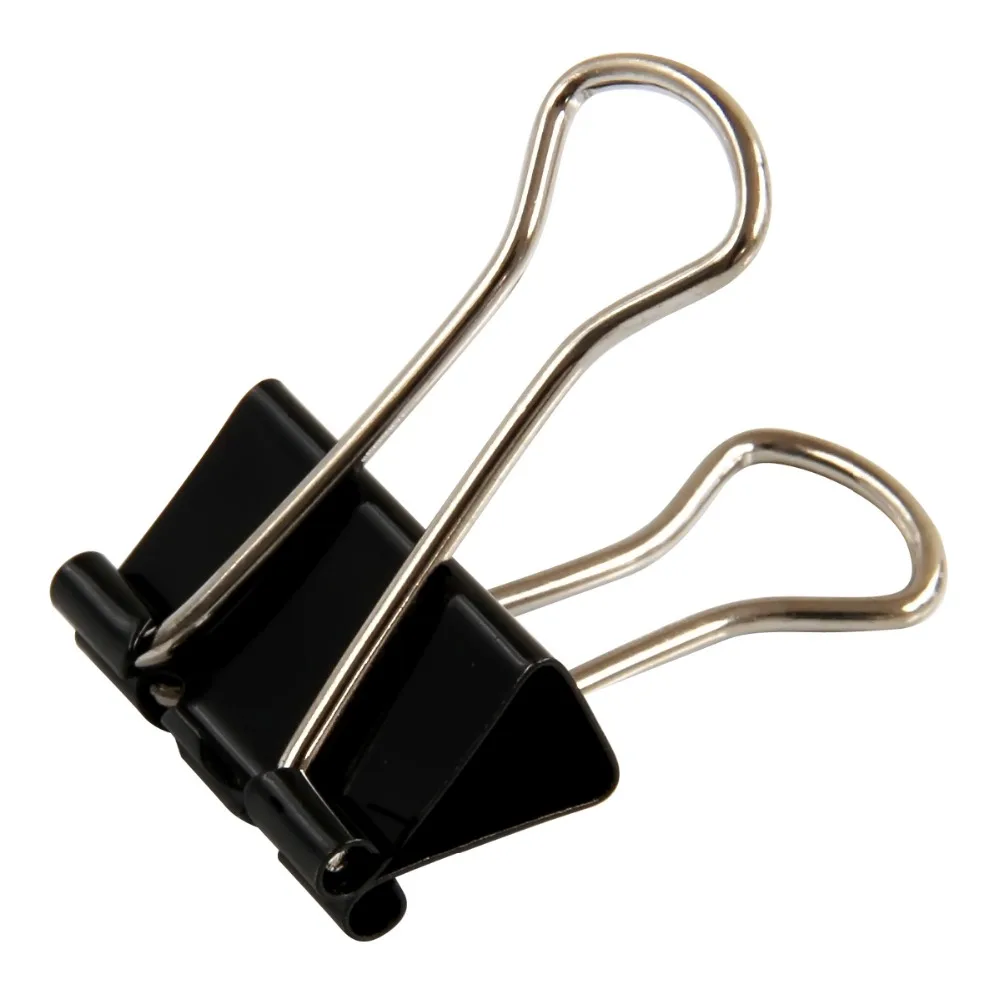 

12-60PCS/BOX Deli 8561 Stainless Binder clips Paper clips 1#50mm 2#41mm 3#32mm 4#25mm 5#19mm 6#15mm clips wholesale full box