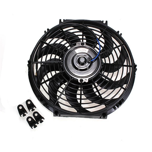  Ventilador delgado de empuje eléctrico para radiador, ventilador  de refrigeración de 12 V, kit de montaje universal : Automotriz