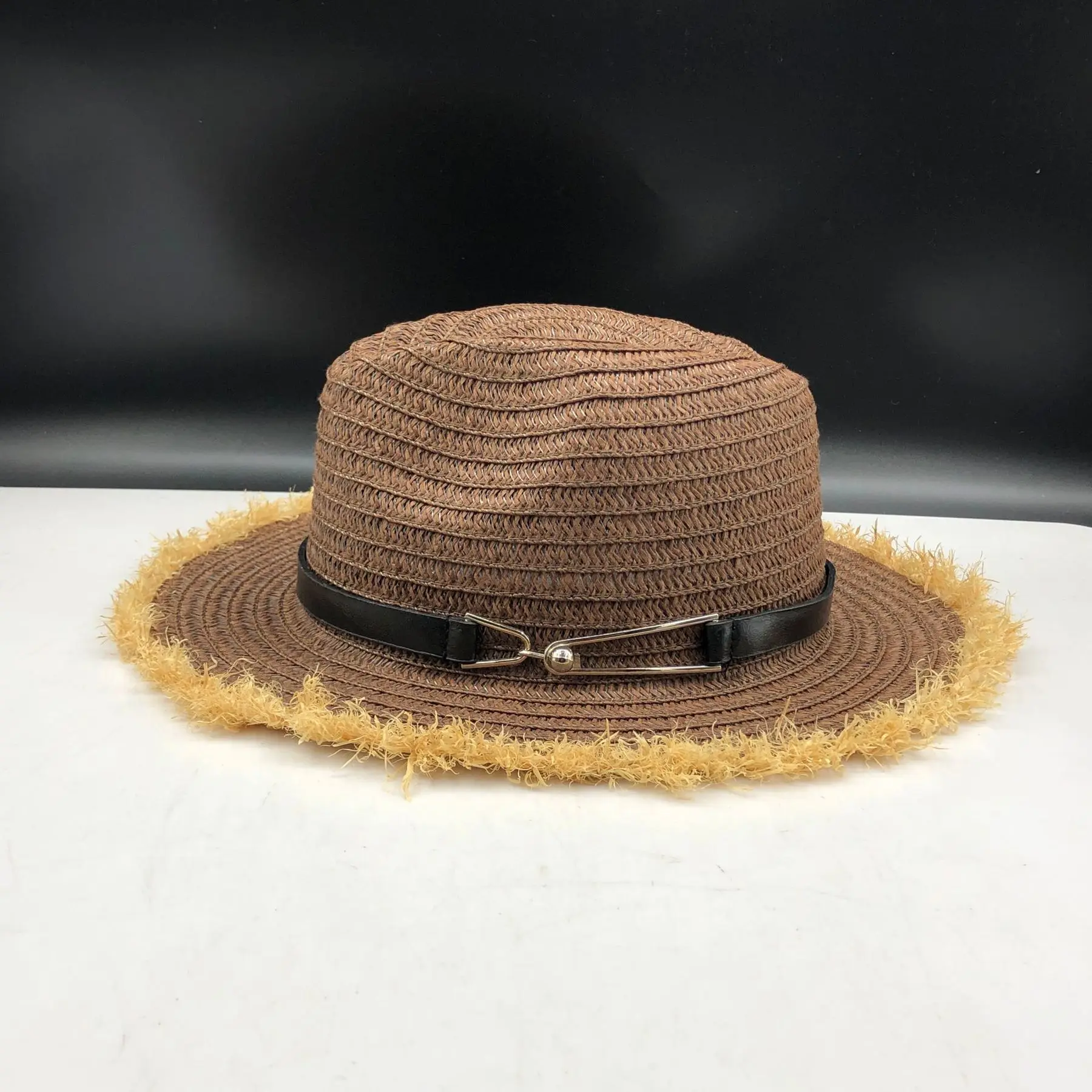 Для женщин Летняя шляпа поля леди рафии пляжная Повседневная Панама соломенная шляпа Панама для девочек Кепки солнцезащитный козырек
