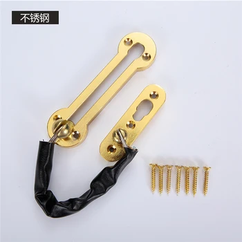 

10sets 5 colors Sliding Door Lock Chrome Door Lock Chain Bolt Safety Chain Hotel Office Security Chain Gate Cabinet Latches Bolt