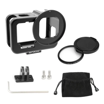 

Housing Cage 2 Cold Shoe Mount Portable Protective Shell Vlog Accessory Aluminum Alloy Dustproof Removable Black For GoPro HERO9