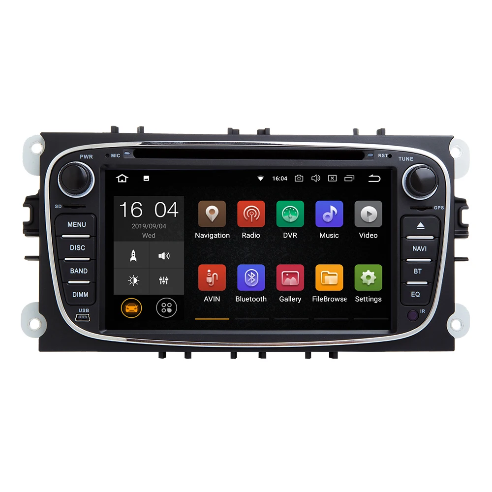 Excellent 2din Android 9 Car Radio Multimedia For Ford Focus 2 3 mk2 Mondeo 4 Kuga Fiesta Transit Connect S-C MAXGPS Navigation head unit 1