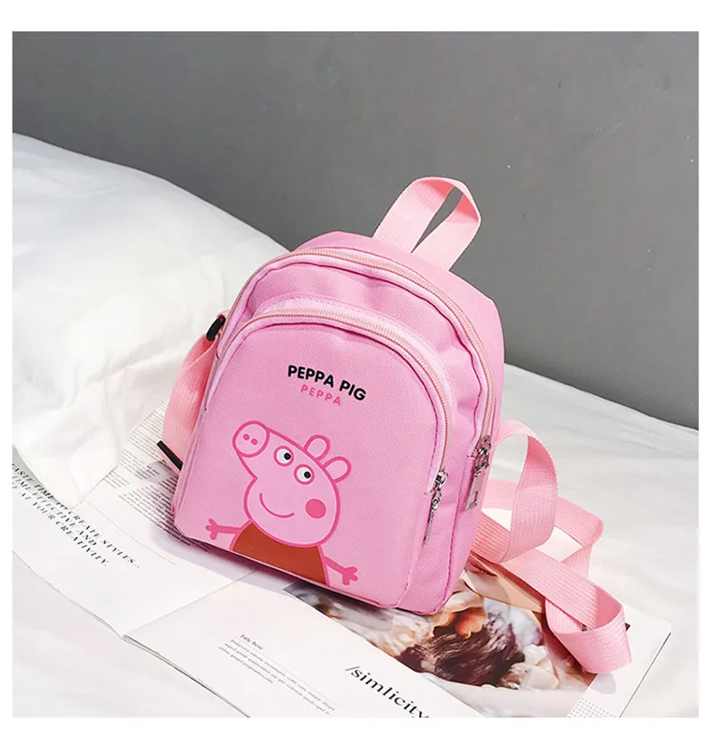 Peppa Pig Peggy/Детская Холщовая Сумка на плечо, мини-сумка, подарок для детей 1-4 лет - Цвет: Черный