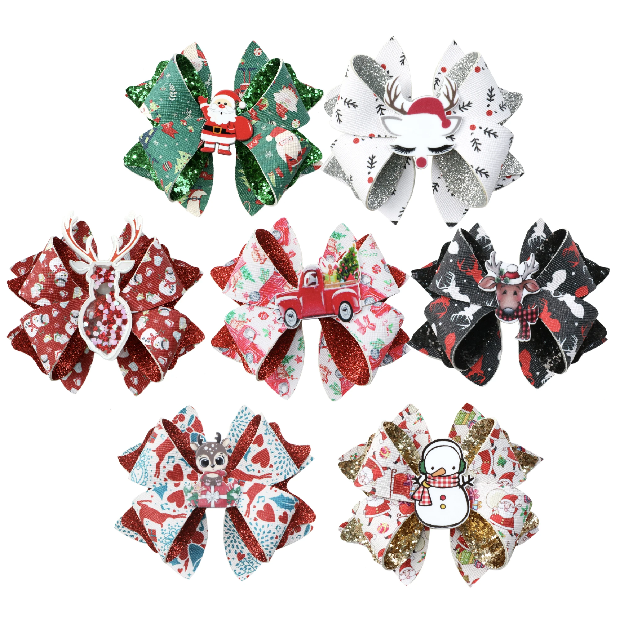 Faux Leather Hair Bows Diy Making Kit With Pre Cut Chunky Glitter