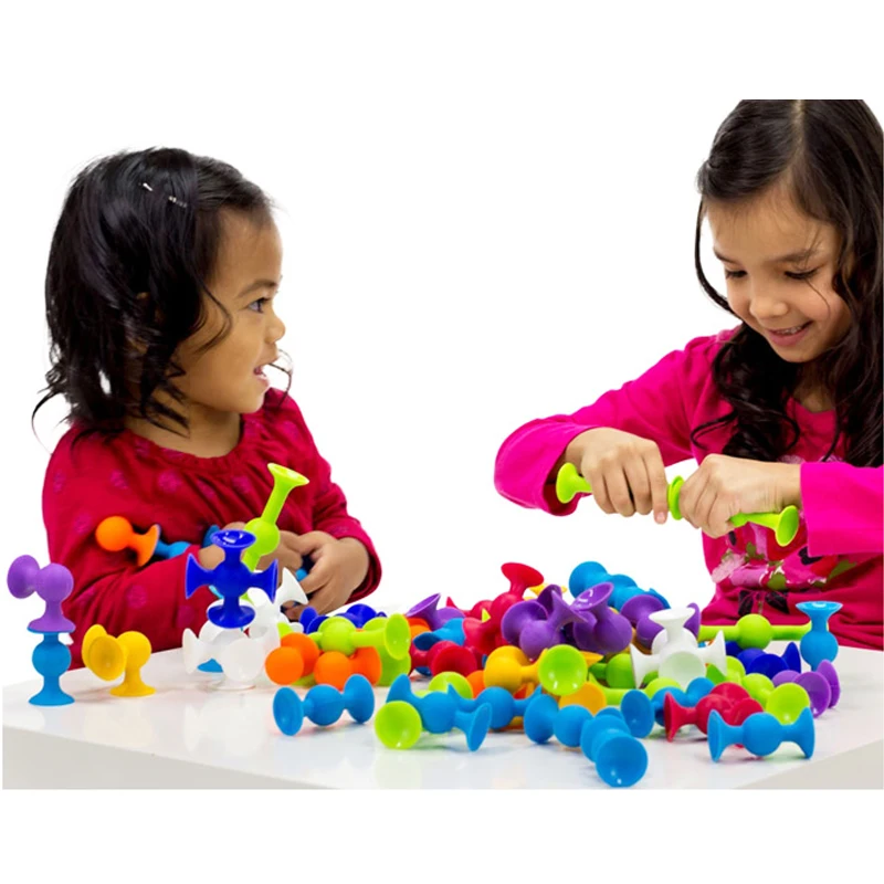 

New Soft Building Blocks Kids DIY Sucker Funny Silicone Block Model Construction Boys Girls Toy For Children Christmas Gift