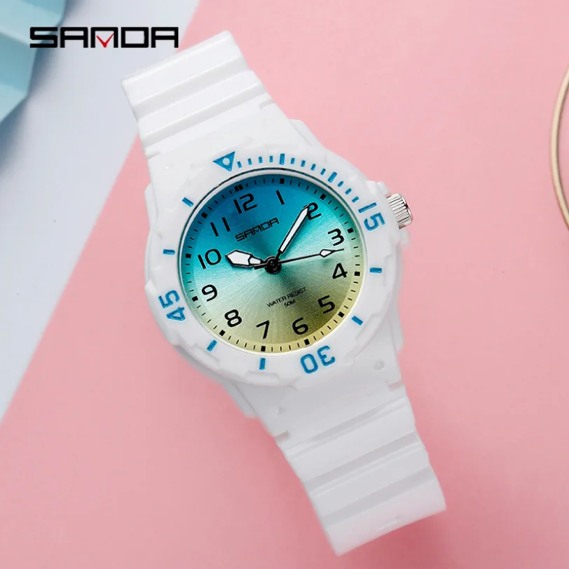 

SANDA Simple Creative Trend Lovers Wristwatch Waterproof Sports Quartz Watch Outdoor Fashion Small Fresh Clock Rubber New 2020