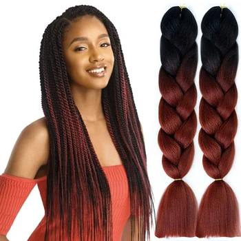 

AIYEE Crochet Braids Hair Jumbo Ombre Color Jumbo Crochet Braiding Hair Extension for Women Bulk Hair Pink Purple Blue