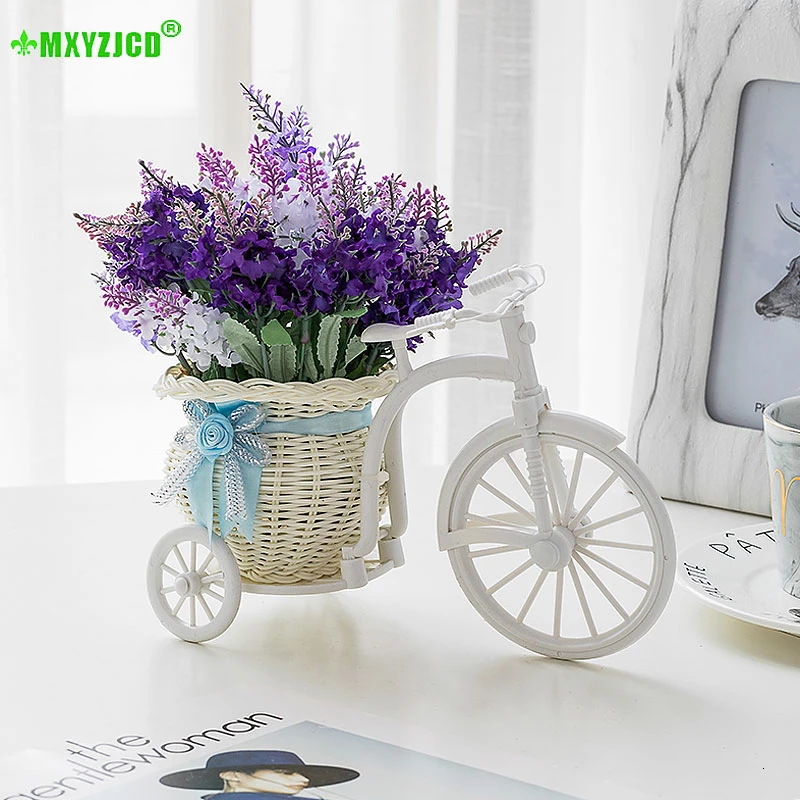 

Plastic Bicycle Basket Desktop Flower Arrangement Container Home Tricycle Crafts Ornaments Wedding Shooting Props