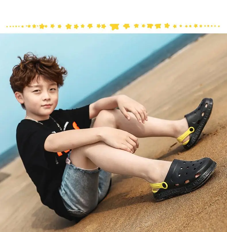 comfortable sandals child 3-18y Kids Mules & Clogs Summer Baby Boys Girls Sandals Flat Heel Cartoon Beach No-Slip Slippers Children Garden Shoes C20 leather girl in boots