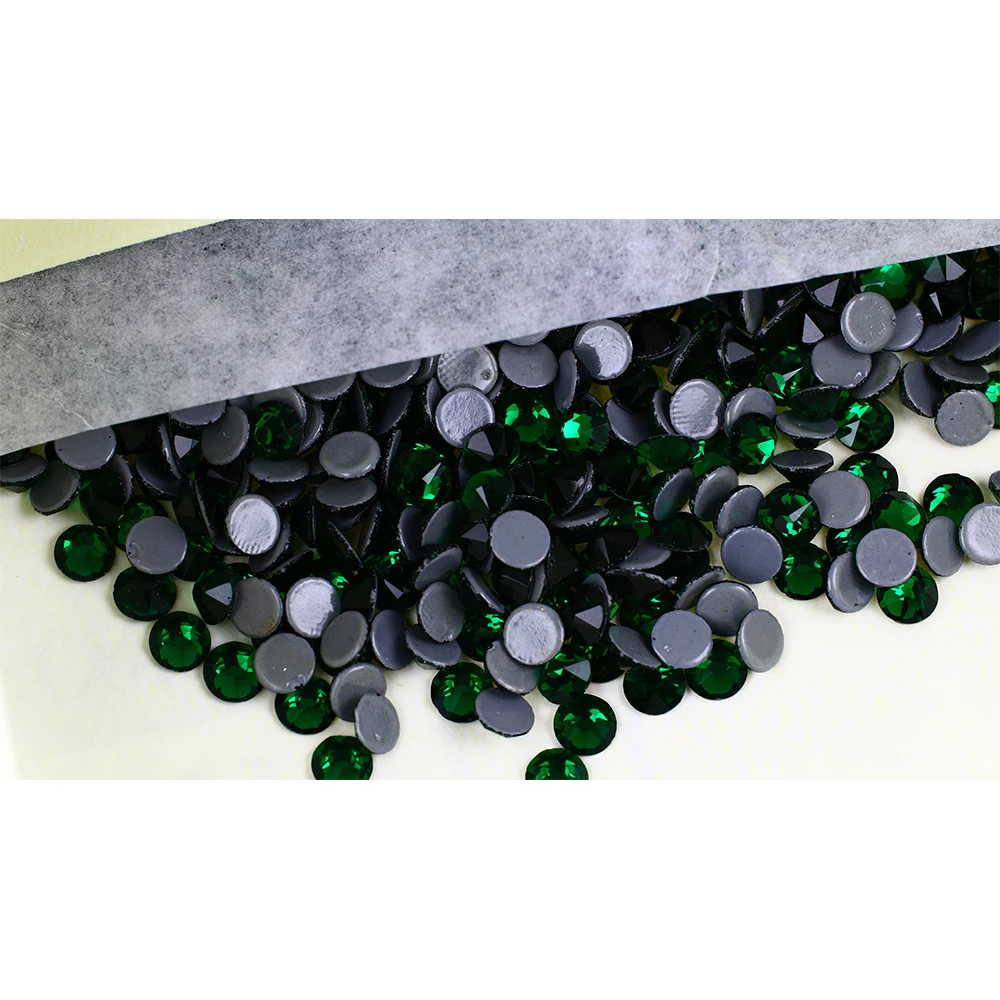 Emerald Green Glass Rhinestones For Clothing Loose Flatback Dress Stones  Decorative Crystal Sew On Rhinestones 50PCS/PACK S045