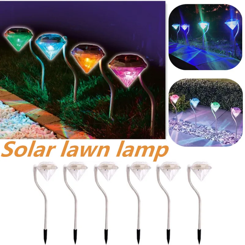 

4Pcs Diamonds Stainless Steel Solar Lawn Light for Garden Decorative 100% Solar Power Outdoor Solar Lamp