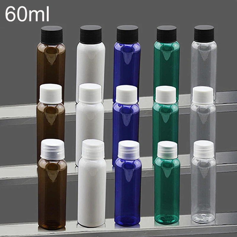 

Free Shipping 60ml Cosmetic Plastic Bottle Makeup Face Toners Water Packaging Refillable Shampoo Shower Gel Container Travel Use