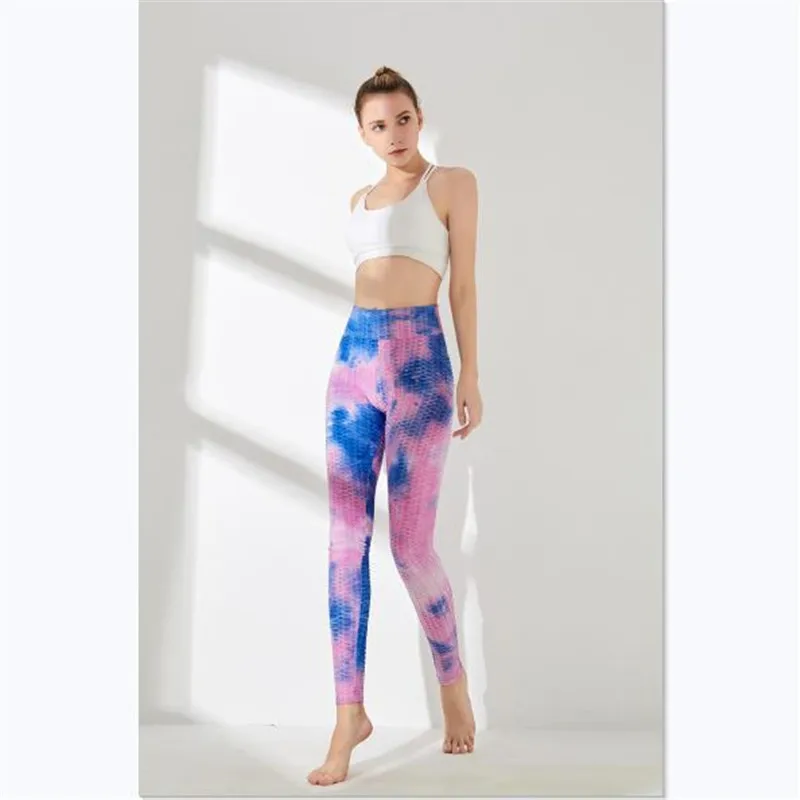 Ladies Personalized Joggers Pants High Waist Hip Lifting Tight Sports Trousers Women Random Dyeing Racking Pattern Render Pants