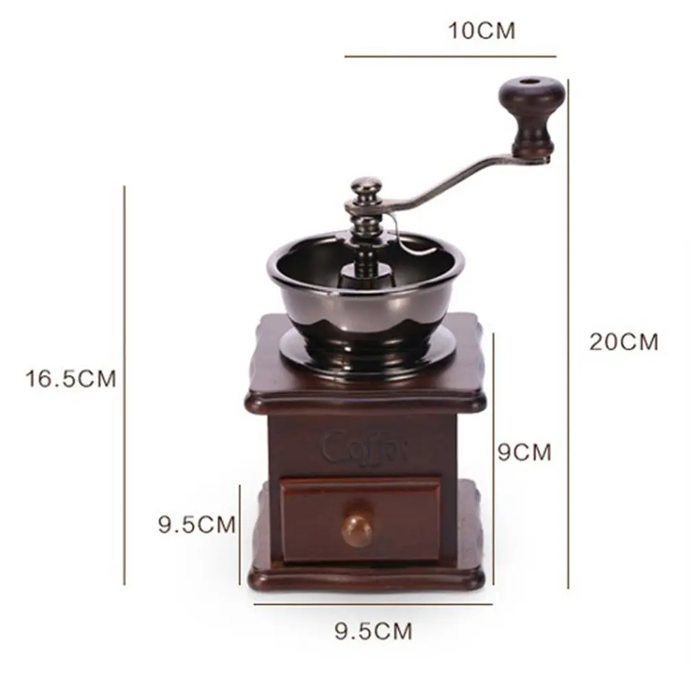 Vintage Hand Coffee Grinders Solid Wooden Manual Coffee Grinders Ceramic Core Mills Grinding Coffee Beans Grinding Machine