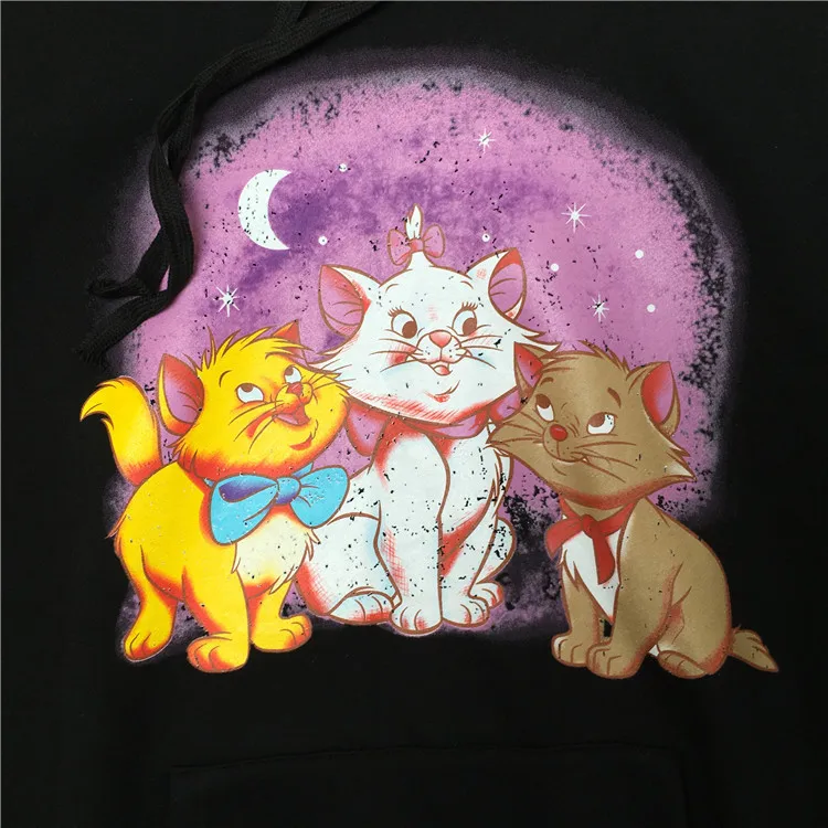 Новинка 19ss мужские роскошные милые толстовки с капюшоном с котом, толстовки с капюшоном, вельветовые, хлопковые, плотные, флисовые, уличные, в стиле хип-хоп# N66