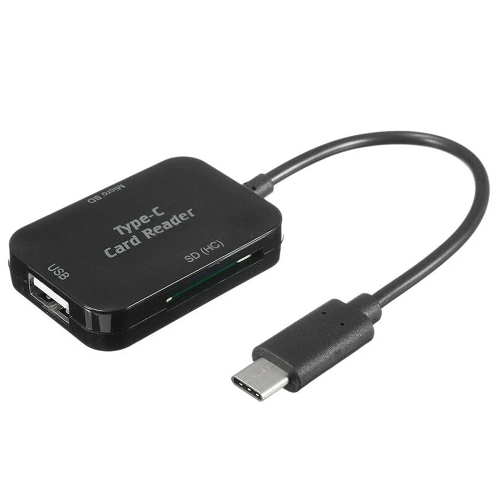 Аксессуары type C к USB 2,0 конвертер OTG адаптер планшеты TF Черный Многофункциональный узловой центр мобильный телефон ABS считыватель карт памяти