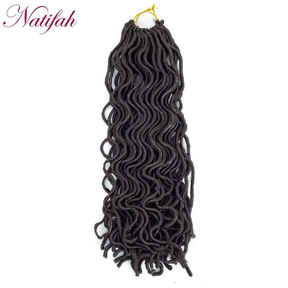 Natifah Faux locs Curly вязанные косички для наращивания волос 20 дюймов вязанные волнистые волосы для женщин