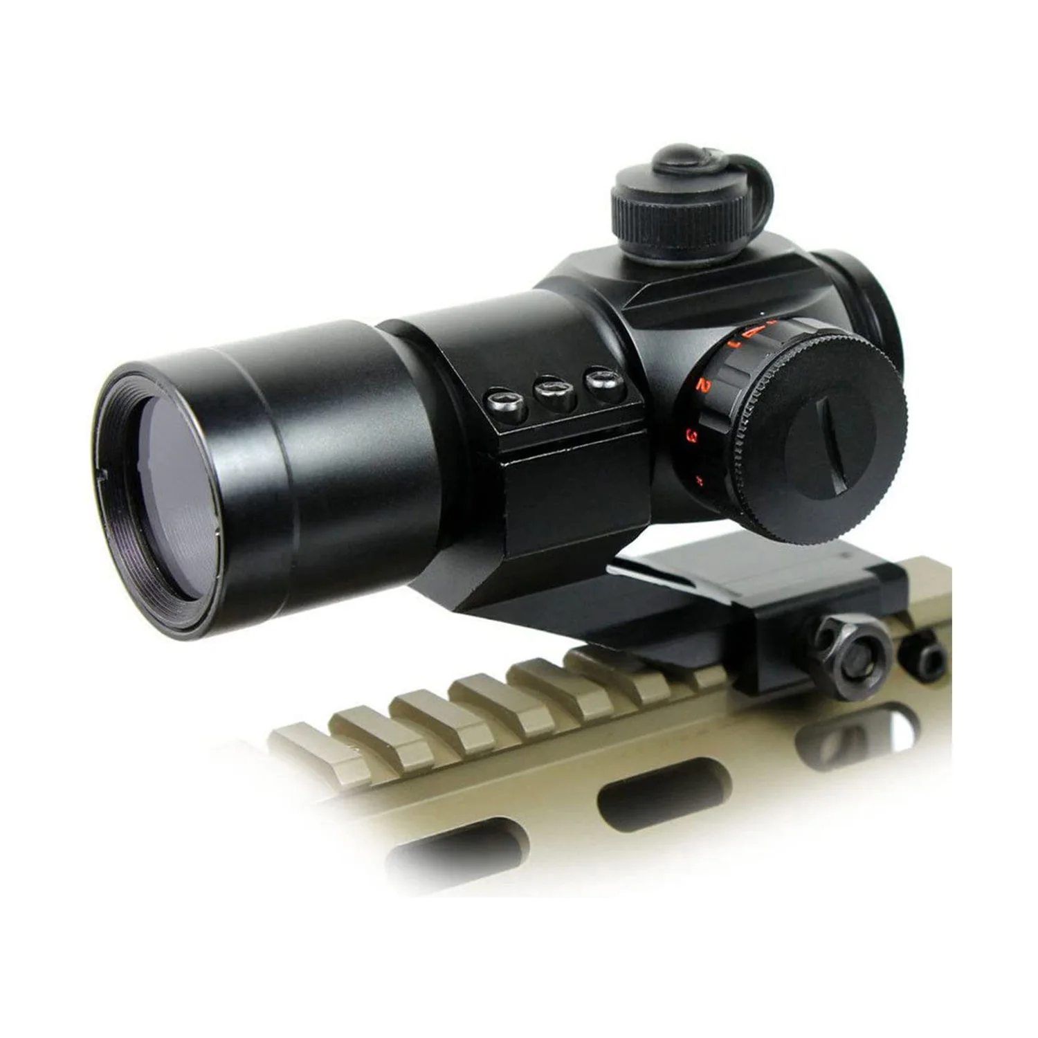 Acessórios de Caça Vermelho Verde Riflescopes 20mm Picatinny ou Tecelão Rails Rifle Escopo Holográfico Airsoft Cantilever Montar m3 Dot 1 Lunetas Riflescopes
