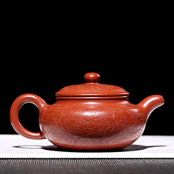

YIXING TEAPOT HANDPAINTED DRAGON PATTERN ANTIQUE PURPLE CLAY TEAPOT WITH GIFT BOX