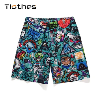 

Cartoon Print Shorts Men Streetwear Harajuku Elastic Waist Summer Shorts Men Beach Casual Sports Brand Shorts with Safety Pants