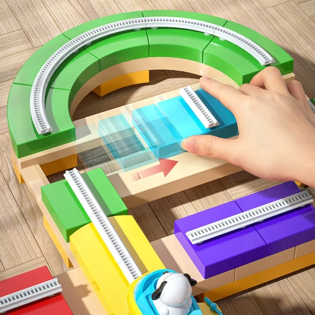 Mini Track Car Toy Baby Play Vehicle Busy Board Anti-Collision & Anti-Slip Track Toy Children’s Rail Toy Learning Gift 4