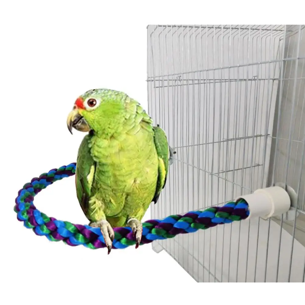 

Parrot Perches Rope Pet Bird Cage Swing Toy Parakeets Braided Climb Chew Hanging Rope Budgie Stand Training Accessories