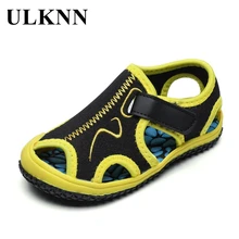 

ULKNN Children Summer Sandals Boys Beach Anti-kick Soft-soled Shoe 2021 New Non-slip Sandals Girls Wear-resistant Sports Shoes