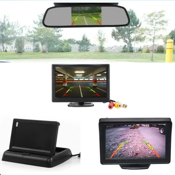 

LCD Car Monitor 4.3/5 Inch TFT Display Desktop / Foldable / Mirror 4.3/5'' Video PAL/NTSC Auto Parking Rearview Backup