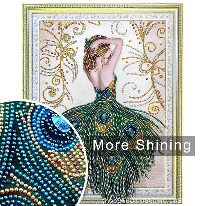 Алмазная вышивка своими руками Красочное платье для девочек более сияющее